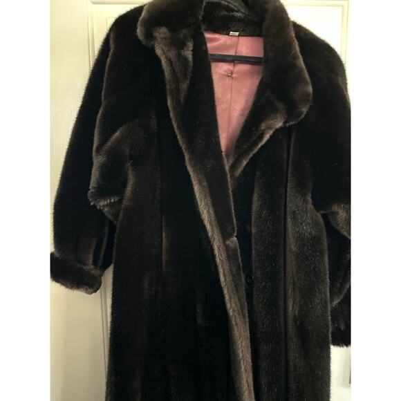 Vintage Grandella Women's Brown Faux Fur Button Front Coat Size 8 - Picture 2 of 10